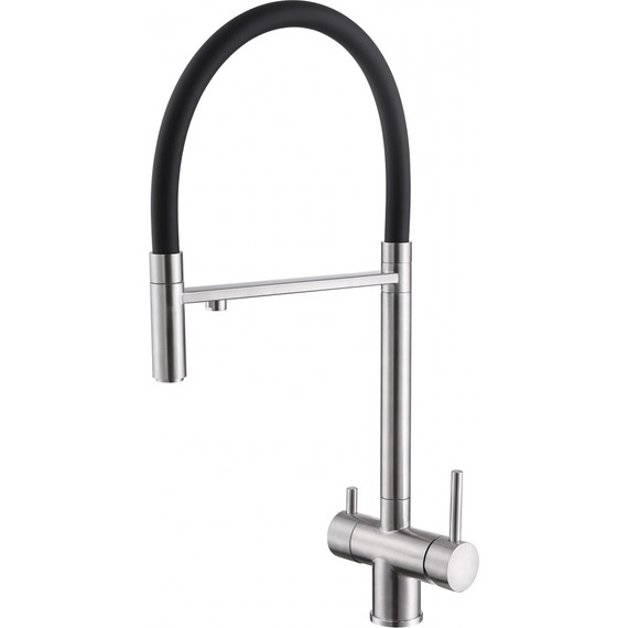 Смеситель для кухни Abber Wasser Kreis AF81141, с подключением фильтра и выдвижной лейкой,, Цвет производителя: хром фото 