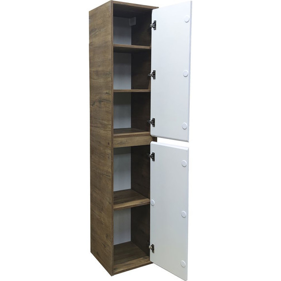 Пенал подвесной Эстет Monaco Wood 35 см R ФР-00010689, белый/тёмное дерево - 3 Пенал подвесной Эстет Monaco Wood 35 см R ФР-00010689, белый/тёмное дерево фото 3