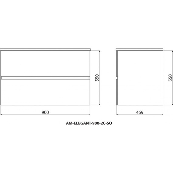 Тумба подвесная с раковиной Art&Max AM-ELEGANT-900-2C-SO-BM-LED 90 см, белый матовый, Цвет фасада: белый матовый фото 4