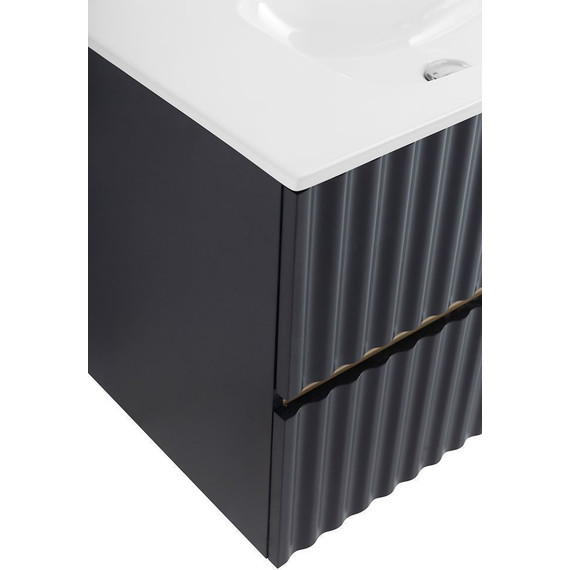 Тумба подвесная с раковиной Art&Max AM-ELEGANT-900-2C-SO-GM-LED 90 см, серый матовый, Цвет фасада: серый фото 3