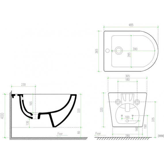 Биде подвесное Art&Max Ovale AM011BH фото 5