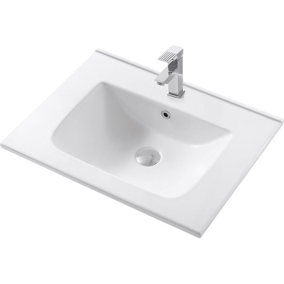 Тумба подвесная с раковиной Art&Max AM-Platino-600-2C-SO-GM-Cer 60 см, серый матовый фото 2