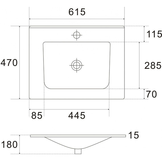 Тумба подвесная с раковиной Art&Max AM-Platino-600-2C-SO-BL-Cer 60 см, белый глянцевый фото 3