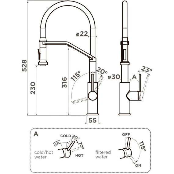 Смеситель для кухни Omoikiri Makkari 2 Plus-SB C-BL 4994493, хром фото 2