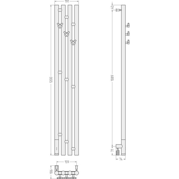 Полотенцесушитель электрический Сунержа Кантата 3.0 П4 1200x159 мм L 30-5846-1216, белый матовый фото 5