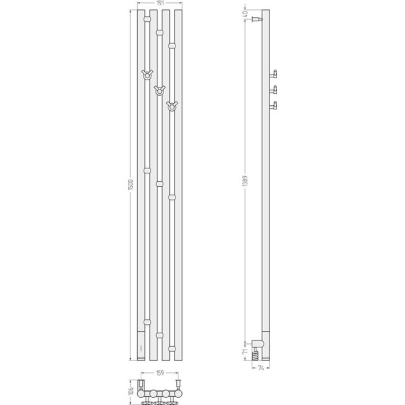 Полотенцесушитель электрический Сунержа Кантата 3.0 П4 1500x159 мм L 071-5846-1516, сатин фото 5