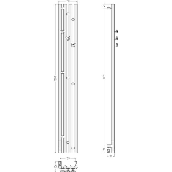 Полотенцесушитель электрический Сунержа Кантата 3.0 П4 1500x159 мм L 31-5846-1516, чёрный матовый фото 5