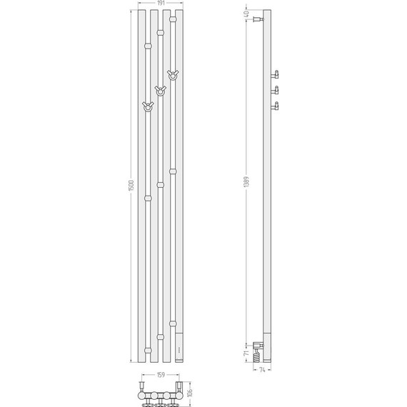 Полотенцесушитель электрический Сунержа Кантата 3.0 П4 1500x159 мм R 15-5847-1516, тёмный титан муар фото 5