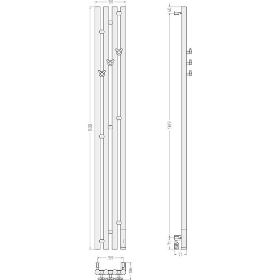 Полотенцесушитель электрический Сунержа Кантата 3.0 П4 1500x159 мм R 31-5847-1516, чёрный матовый фото 5