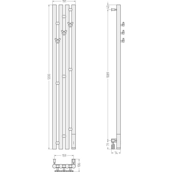 Полотенцесушитель электрический Сунержа Кантата 3.0 П4 1200x159 мм R 15-5847-1216, тёмный титан муар фото 5