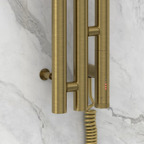 Полотенцесушитель электрический Сунержа Терция 3.0 П3 1200x106 мм R 051-5845-1211, состаренная латунь фото 3