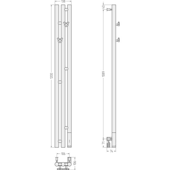 Полотенцесушитель электрический Сунержа Терция 3.0 П3 1200x106 мм R 12-5845-1211, белый фото 5