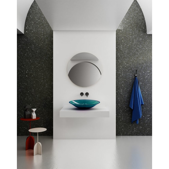 Раковина-чаша прозрачная Abber Kristall 53 см AT2812Aquamarin, бирюзовый фото 2