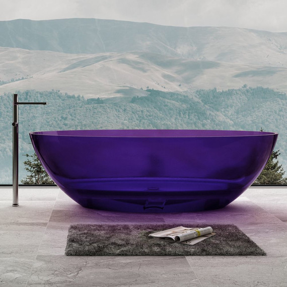 Ванна прозрачная Abber Kristall 180x85 см AT9702Amethyst, фиолетовый фото 