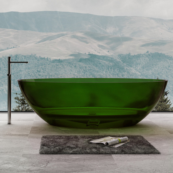 Ванна прозрачная Abber Kristall 180x85 см AT9702Emerald, зеленый фото 