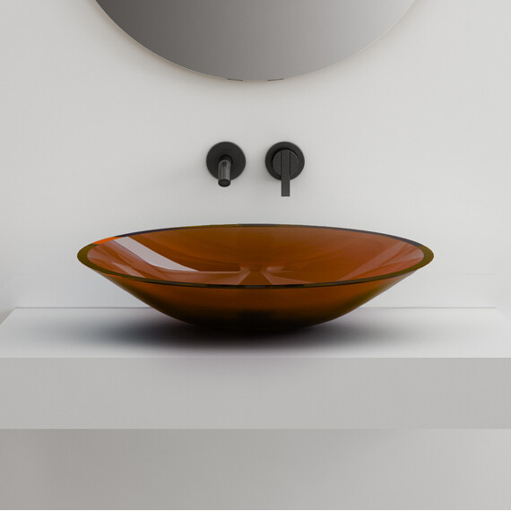 Раковина-чаша прозрачная Abber Kristall 53 см AT2812Opal, коричневый фото 