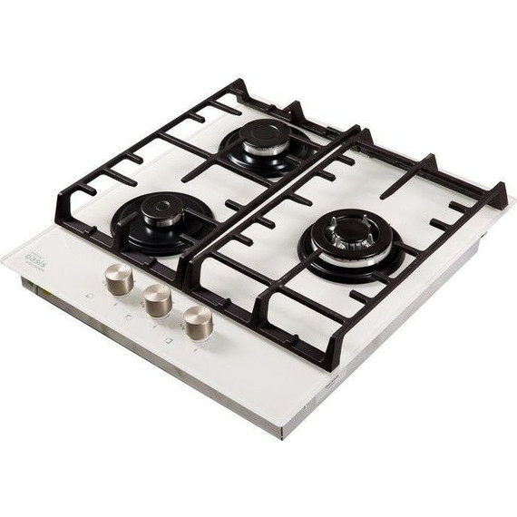 Газовая варочная поверхность Oasis P-3GWT (белое стекло) фото 2