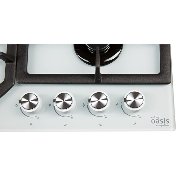 Газовая варочная поверхность Oasis P-GWT (белое стекло) фото 3