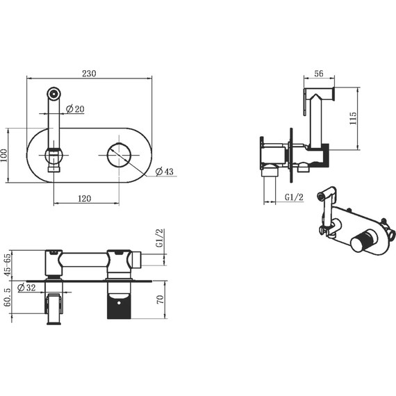Набор для гигиенического душа Boheme Stick 127-WCR.2, white chrome, Цвет производителя: хром, белый - 2 Набор для гигиенического душа Boheme Stick 127-WCR.2, white chrome, Цвет производителя: хром, белый фото 2