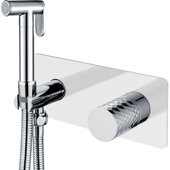 Набор для гигиенического душа Boheme Stick 127-WCR, white chrome, Цвет производителя: white chrome фото 