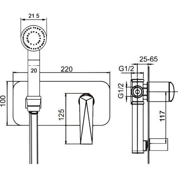 Набор для гигиенического душа Boheme Venturo 387, золото, Цвет производителя: золото фото 2