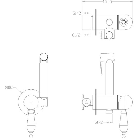 Набор для гигиенического душа Boheme Brillante 436, chrome фото 2