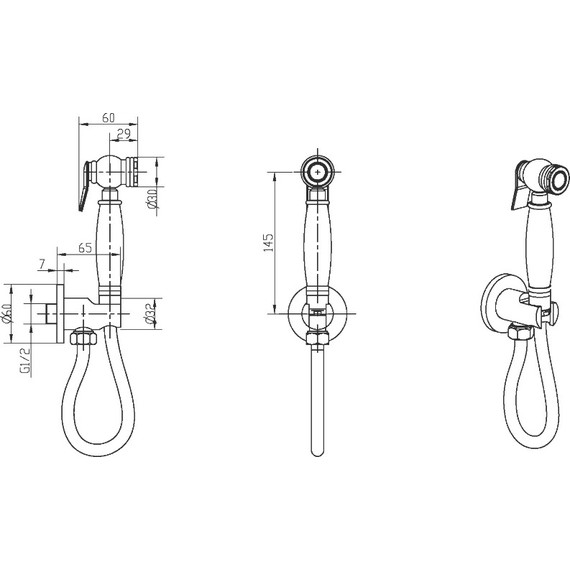 Гигиенический душ Boheme Medici 404, бронза фото 2