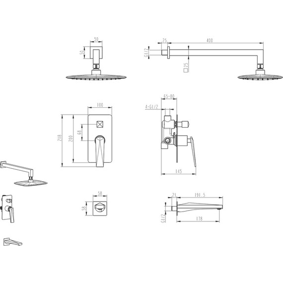Душевая система для ванны Boheme Venturo 384-2, золото - 2 Душевая система для ванны Boheme Venturo 384-2, золото фото 2
