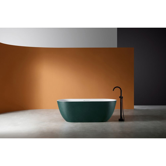 Ванна отдельностоящая Abber Frankfurt 170x75 см AM9941MBG, темно-зеленый матовый фото 2