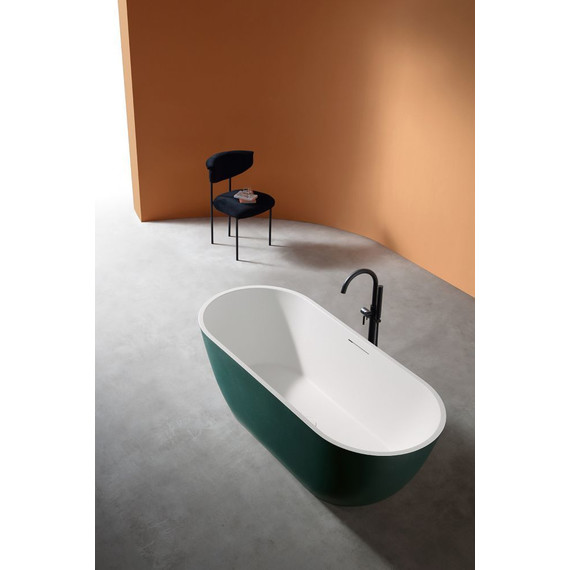 Ванна отдельностоящая Abber Frankfurt 170x75 см AM9941MBG, темно-зеленый матовый фото 3