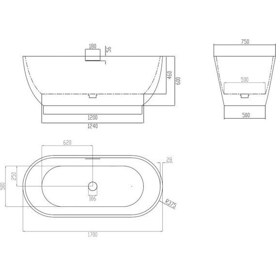 Ванна отдельностоящая Abber Frankfurt 170x75 см AM9941MBG, темно-зеленый матовый фото 4