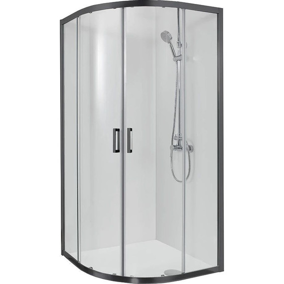 Душевое ограждение Aquatek 100x100x2000 см AQ ARI RO10020BL, чёрный/прозрачное фото 