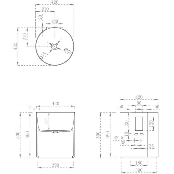 Раковина подвесная прозрачная Abber Kristall 42 см AT2704Emerald, зеленый - 5 Раковина подвесная прозрачная Abber Kristall 42 см AT2704Emerald, зеленый фото 5