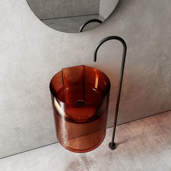 Раковина подвесная прозрачная Abber Kristall 42 см AT2704Opal, коричневый - 3 Раковина подвесная прозрачная Abber Kristall 42 см AT2704Opal, коричневый фото 3