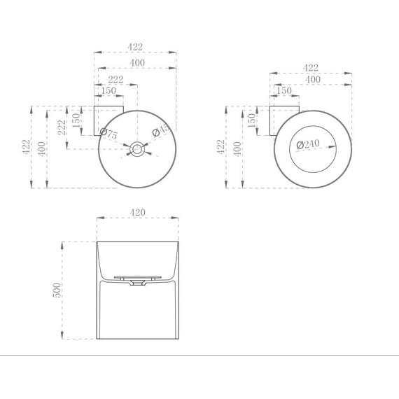 Раковина подвесная прозрачная Abber Kristall 42 см AT2705Aquamarin, бирюзовый фото 5