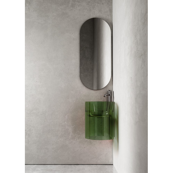 Раковина подвесная прозрачная Abber Kristall 42 см AT2705Emerald, зеленый фото 2