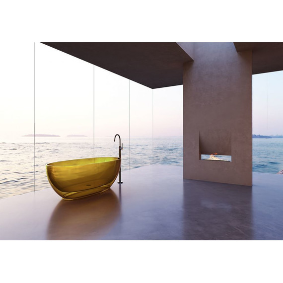 Ванна прозрачная Abber Kristall 170x75 см AT9703Amber, желтый фото 3