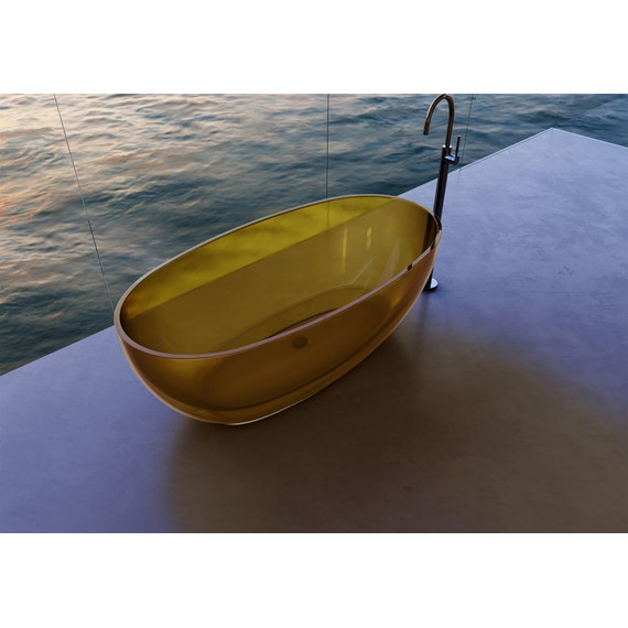 Ванна прозрачная Abber Kristall 170x75 см AT9703Amber, желтый фото 4