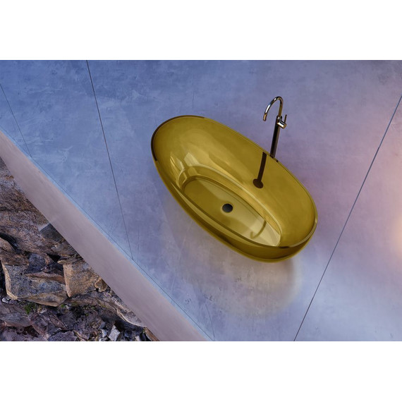 Ванна прозрачная Abber Kristall 170x75 см AT9703Amber, желтый фото 5