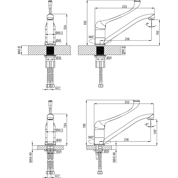 Смеситель для кухни/раковины с локтевой (хирургической) ручкой Lemark Project LM4634C - 2 Смеситель для кухни/раковины с локтевой (хирургической) ручкой Lemark Project LM4634C фото 2