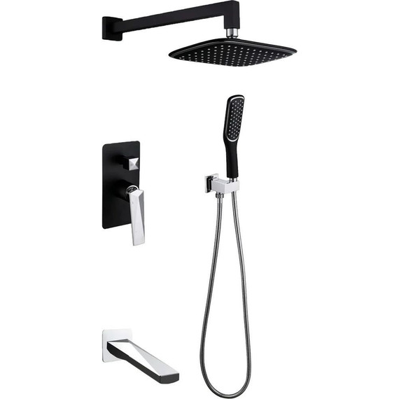 Душевая система для ванны Boheme Venturo 374-B-2, black chrome, Цвет производителя: black chrome фото 