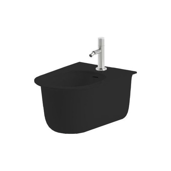 Биде подвесное ArtCeram Chic CHB001 17 00, чёрный матовый фото 