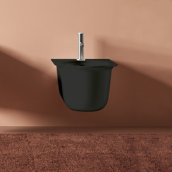 Биде подвесное ArtCeram Chic CHB001 17 00, чёрный матовый фото 2