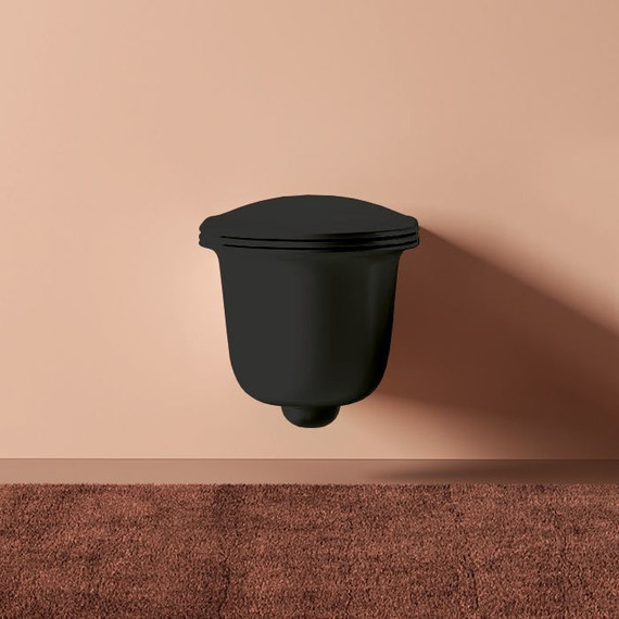 Унитаз подвесной безободковый ArtCeram Chic CHV001 17 00, чёрный матовый, Цвет производителя: чёрный матовый фото 