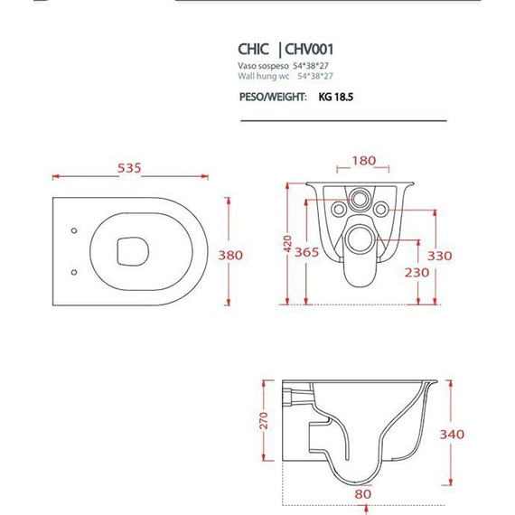 Унитаз подвесной безободковый ArtCeram Chic CHV001 17 00, чёрный матовый, Цвет производителя: чёрный матовый фото 3