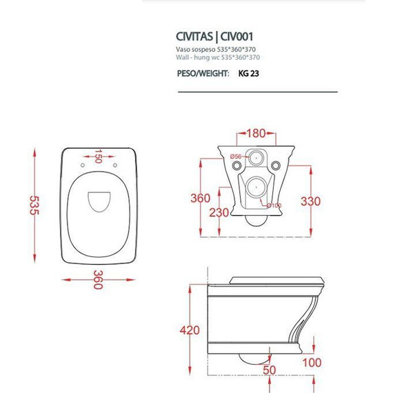 Унитаз подвесной ArtCeram Civitas CIV001 02 00, шампань глянцевый, Цвет производителя: коричневый фото 2