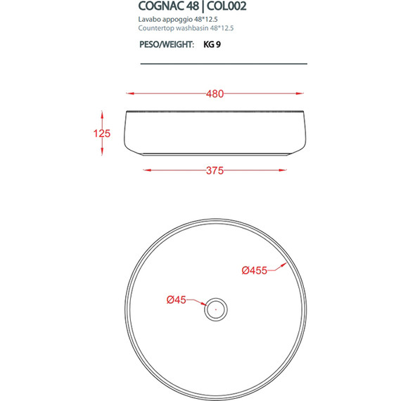 Раковина-чаша ArtCeram Cognac 48 см COL002 44 00, green salvia фото 2