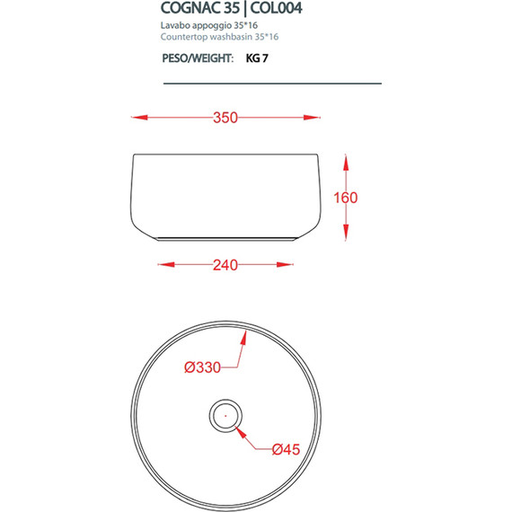 Раковина-чаша ArtCeram Cognac 35 см COL004 33 00, розовый матовый - 2 Раковина-чаша ArtCeram Cognac 35 см COL004 33 00, розовый матовый фото 2