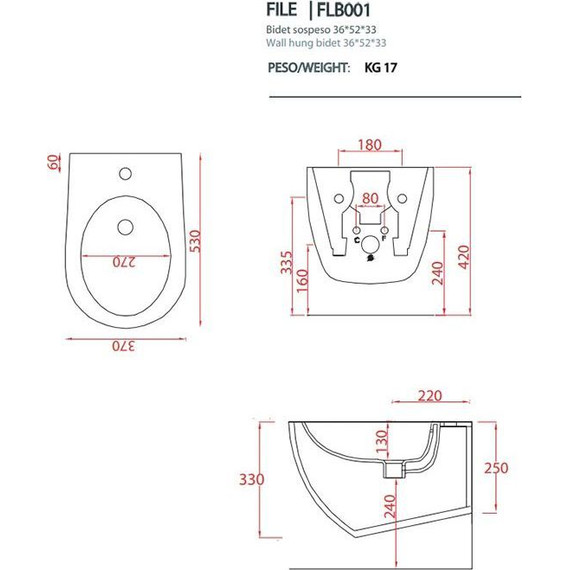 Биде подвесное ArtCeram File 2.0 FLB001 42 00, verde petrolio фото 2