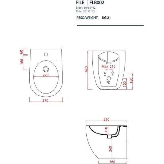 Биде напольное ArtCeram File 2.0 FLB002 01 30 фото 2